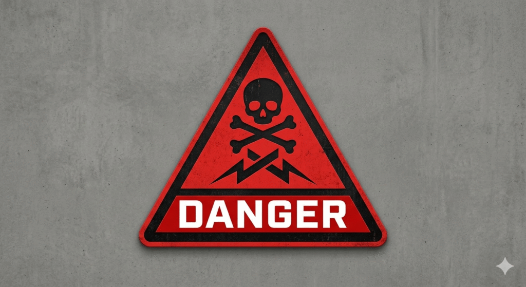 A warning sign that says danger